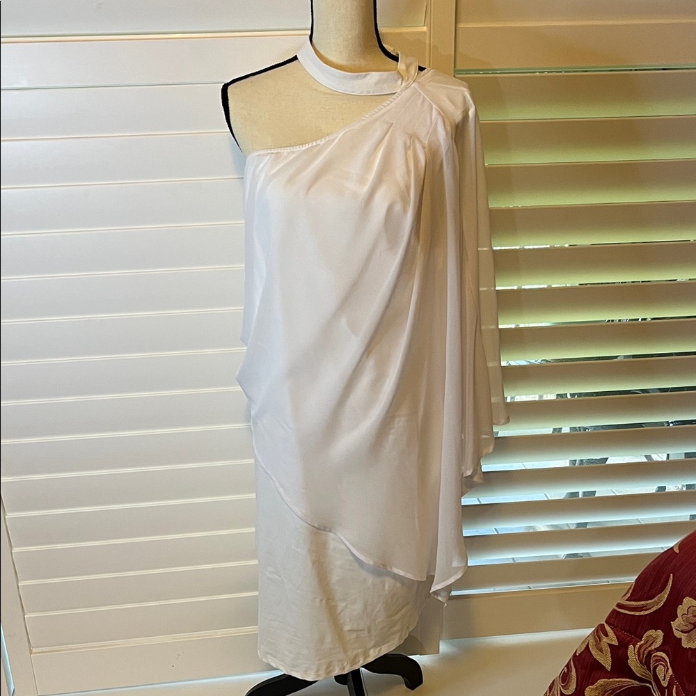 Chic One-Shoulder White Dress